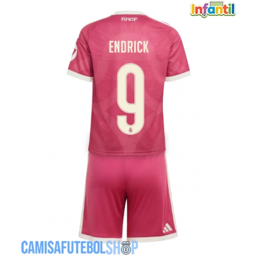 Camisa de time de futebol Real Madrid Endrick #9 Replicas 3º Equipamento Infantil 2026-27 Manga Curta (+ Calças curtas)